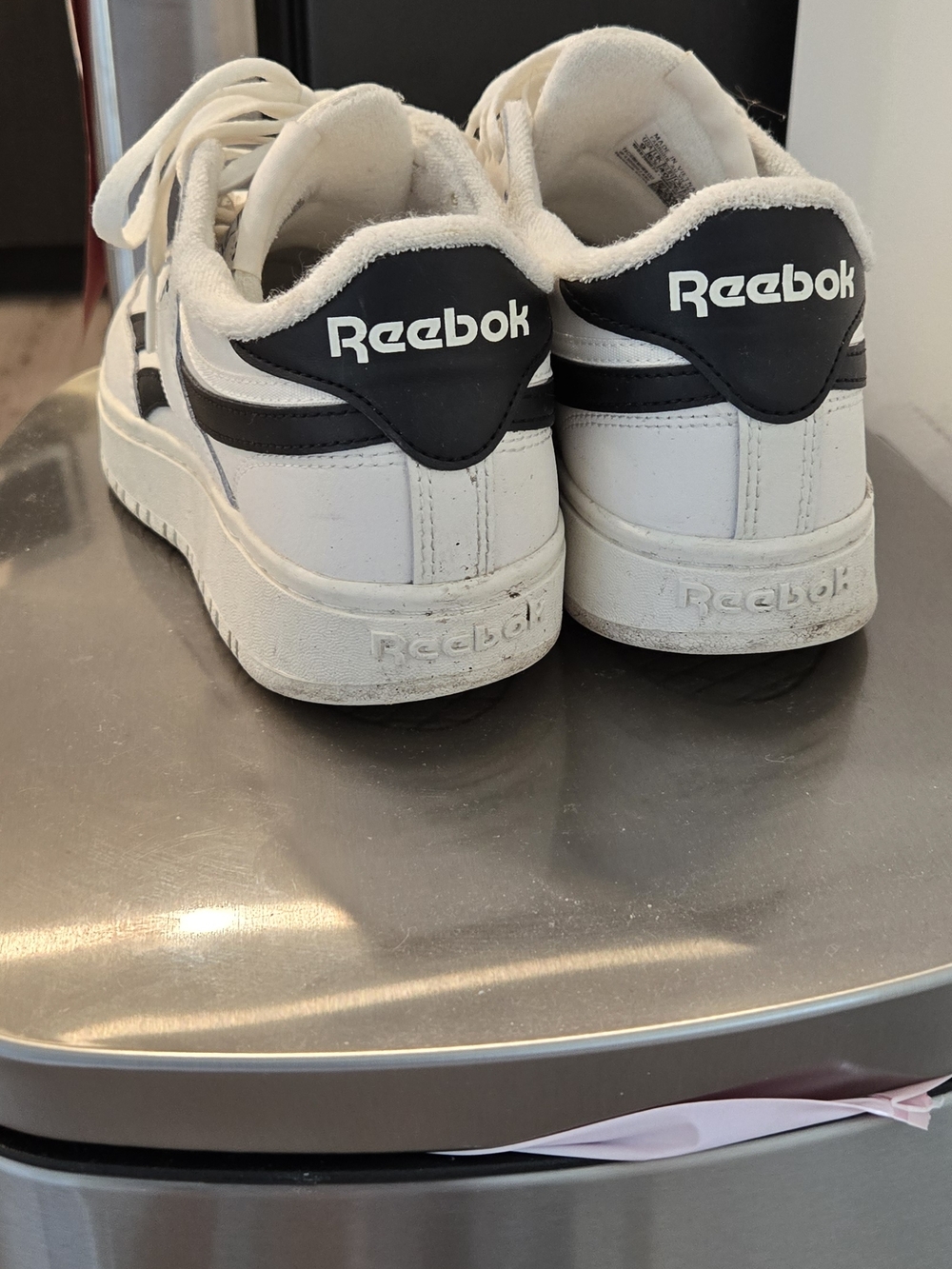 Reebok White Sneakers with Black Accents - Picture 3 of 6